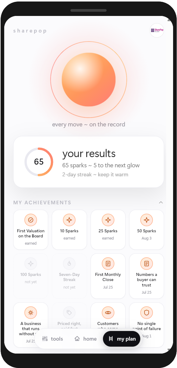 Your business's results and value, climbing as you go