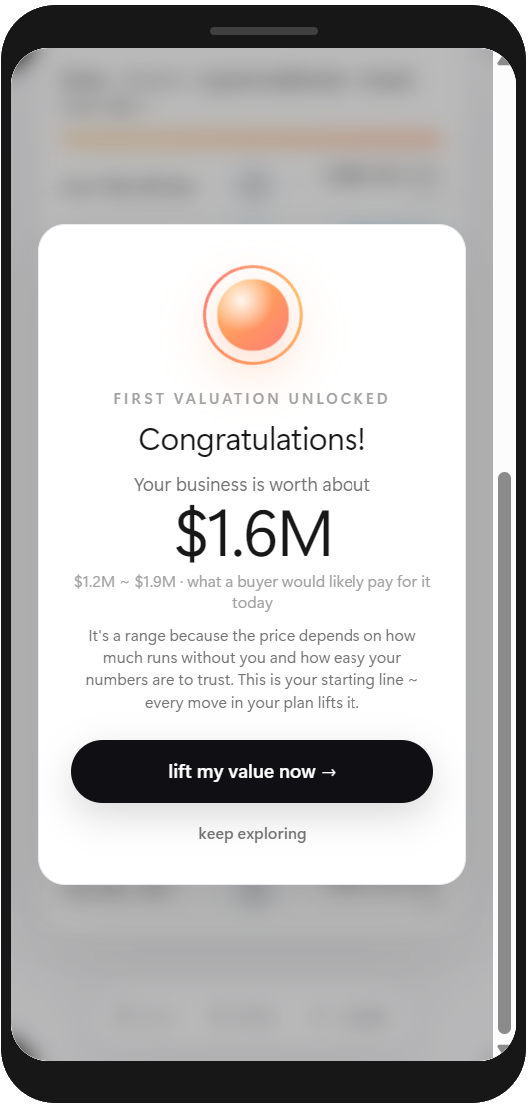 The free valuation every follower with a business gets ~ what it's worth today